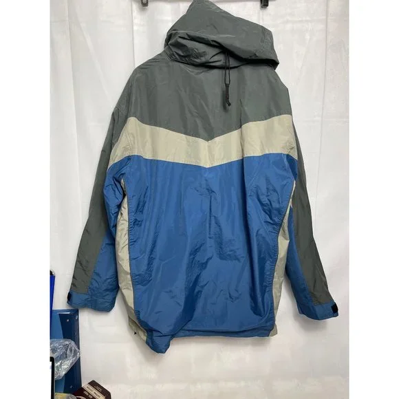 Vintage Snowboarding Jacket Men's 2XL Blue Gray Hooded Waterproof Breathable EUC - Picture 10 of 11